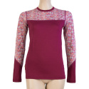 SENSOR MERINO IMPRESS women's shirt long.lilla/pattern sleeve Size: