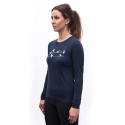 SENSOR MERINO ACTIVE SONGBIRDS women's long-sleeve shirtsleeve deep blue size