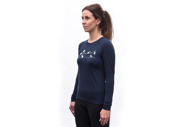 SENSOR MERINO ACTIVE SONGBIRDS women's long-sleeve shirtsleeve deep blue size