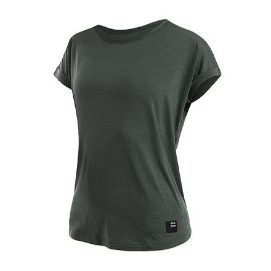SENSOR MERINO AIR traveller women's t-shirt kr.sleeve olive green Size: