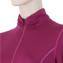 SENSOR MERINO ACTIVE women's T-shirt long.sleeve stand-up zipper lilla Size:
