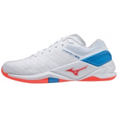 MIZUNO WAVE STEALTH NEO / WHITE / IGNITION RED / FRENCH BLUE /