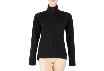 SENSOR MERINO UPPER women's sweatshirt full zip black Size: