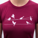 SENSOR MERINO ACTIVE SONGBIRDS women's short-sleeve shirtsleeve lilla size