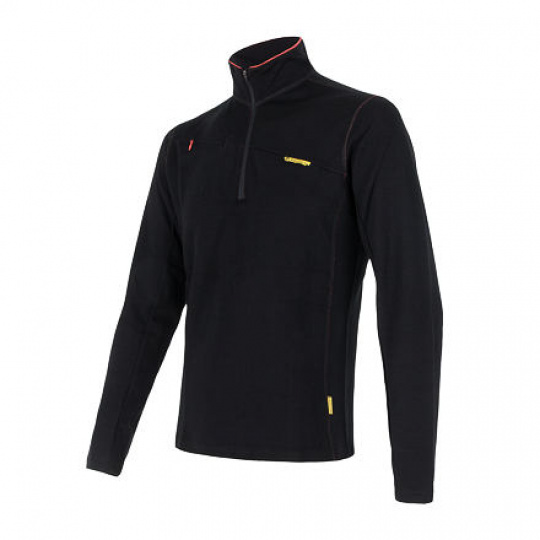 SENSOR MERINO UPPER men's sweatshirt short zip black Size:
