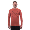 SENSOR MERINO ACTIVE SNSR men's long sleeve shirt.terracotta sleeve Size:
