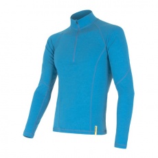 SENSOR MERINO DF men's shirt long.sleeve zipper blue Size: