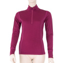 SENSOR MERINO ACTIVE women's T-shirt long.sleeve stand-up zipper lilla Size: