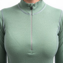 SENSOR MERINO DF women's long-sleeve shirtsleeve zip basil green size