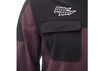 FT MEN'S RIDER LONG SLEEVE SHIRT WINE RED/BLACK Size: