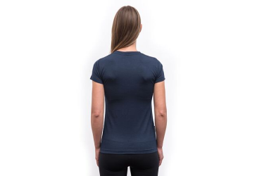 SENSOR MERINO ACTIVE SONGBIRDS women's T-shirt kr.sleeve deep blue Size: