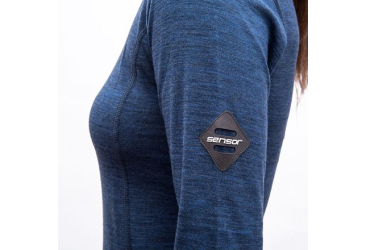 SENSOR MERINO BOLD women's long-sleeve shirtcool blue sleeve size