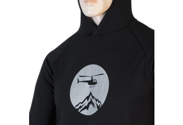 SENSOR MERINO UPPER HELI men's hoodie kangaroo black Size:
