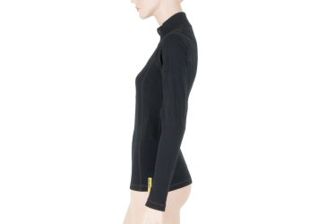 SENSOR MERINO DF women's shirt long.sleeve zipper black Size: