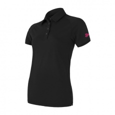 SENSOR MERINO ACTIVE POLO women's T-shirt kr.sleeve black Size: