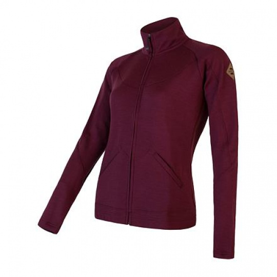 SENSOR MERINO UPPER women's sweatshirt celozip port red Size: