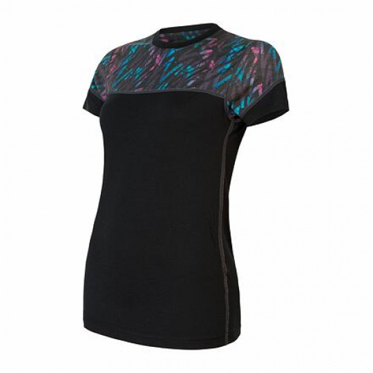 SENSOR MERINO IMPRESS women's T-shirt kr.sleeve black/stripes Size: