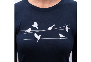 SENSOR MERINO ACTIVE SONGBIRDS women's long-sleeve shirtsleeve deep blue size