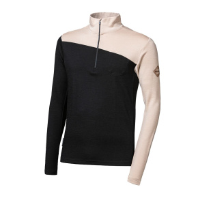 SENSOR MERINO EXTREME UP men's long-sleeve sweatshirt.sleeve zip black/almond beige size XXL