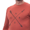 SENSOR MERINO ACTIVE SNSR men's long sleeve shirt.terracotta sleeve Size: