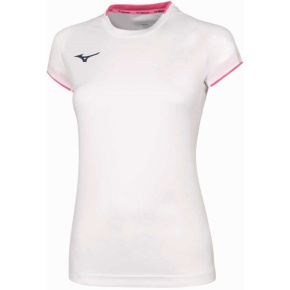 MIZUNO Core Short Sleeve Tee / White/Pink Fluo / MIZUNO Core Short Sleeve Tee / White/Pink Fluo /