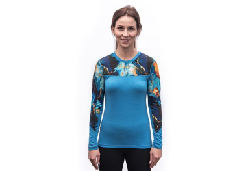 SENSOR MERINO IMPRESS women's long-sleeve shirtsleeve blue/universe size