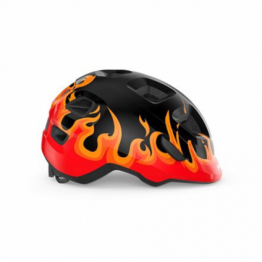 MET helmet HOORAY children black flames -46/52