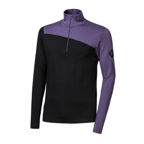 SENSOR MERINO EXTREME UP men's long-sleeve sweatshirt.sleeve zip black/grape purple size M