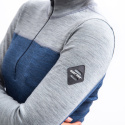 SENSOR MERINO BOLD women's long-sleeve shirtsleeve zip cool blue/cool gray size