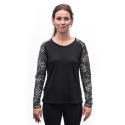 SENSOR MERINO BLEND IMPRESS women's long-sleeve shirtsleeve black/zebra size