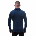 SENSOR MERINO DF men's shirt long.sleeve with hood deep blue Size: