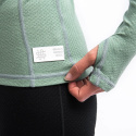 SENSOR MERINO DF women's long-sleeve shirtbasil green hooded sleeve size
