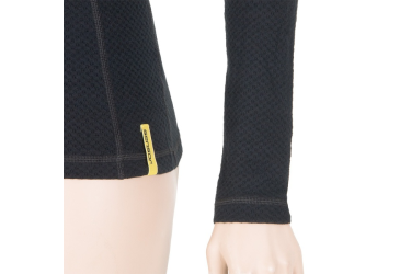 SENSOR MERINO DF women's shirt long.sleeve zipper black Size: