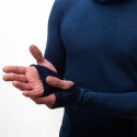 SENSOR MERINO DF men's shirt long.sleeve with hood deep blue Size:
