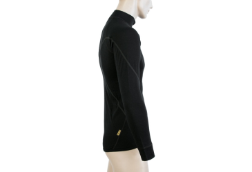 SENSOR MERINO ACTIVE men's shirt long.sleeve stand-up zipper black Size: