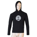 SENSOR MERINO UPPER HELI men's hoodie kangaroo black Size: