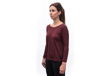 SENSOR MERINO AIR traveller women's long sleeve shirtsleeve port red size