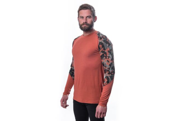 SENSOR MERINO IMPRESS men's shirt long.sleeve terracotta/rush Size: