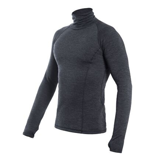 SENSOR MERINO BOLD men's shirt long.sleeve roll neck anthracite gray Size: