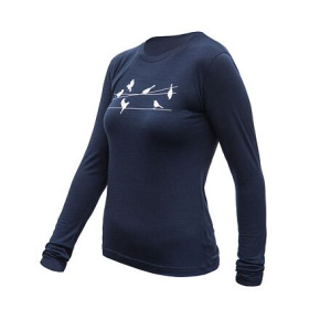 SENSOR MERINO ACTIVE SONGBIRDS women's long-sleeve shirtsleeve deep blue size