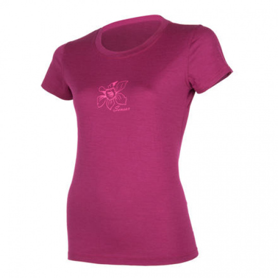 SENSOR MERINO ACTIVE PT ORCHID women's T-shirt kr.lilla sleeve Size: