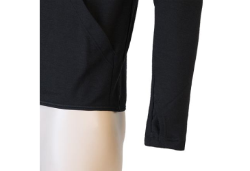 SENSOR MERINO UPPER HELI men's hoodie kangaroo black Size: