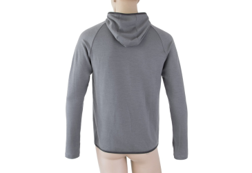 SENSOR MERINO UPPER MOUNTAINS men's hoodie kangaroo grey Size: