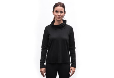 SENSOR MERINO BLEND women's long-sleeve shirtsleeve turtleneck black size
