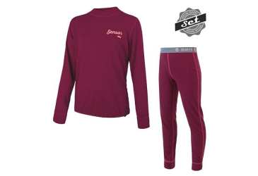 SENSOR DOUBLE FACE SET LOGO junior shirt long.sleeve + underpants lilla Size: