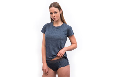 SENSOR MERINO LITE women's T-shirt kr.sleeve mottled blue Size:
