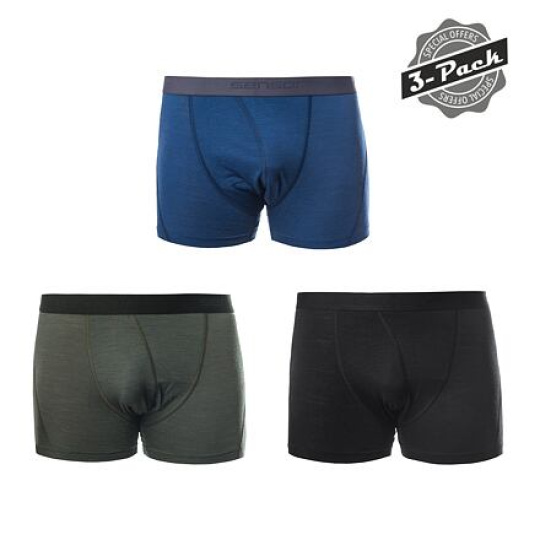 SENSOR MERINO AIR 3-PACK men's shorts black/dark.blue/olive Size: