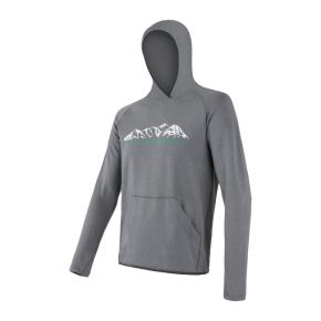 SENSOR MERINO UPPER MOUNTAINS men's hoodie kangaroo grey Size: