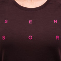 SENSOR MERINO BLEND TYPO women's T-shirt kr.sleeve port red Size: