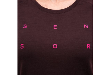 SENSOR MERINO BLEND TYPO women's T-shirt kr.sleeve port red Size: